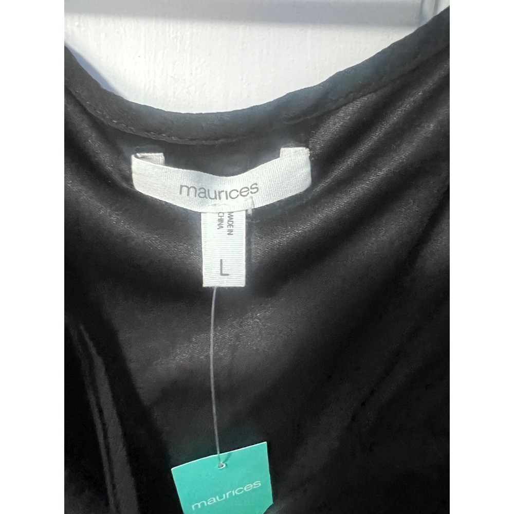 Maurices Cold Shoulder Dress Womens L Black NWT Chiffon - Picture 2 of 6